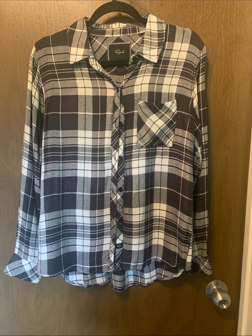 Rails Black and White Plaid Button-Down Shirt